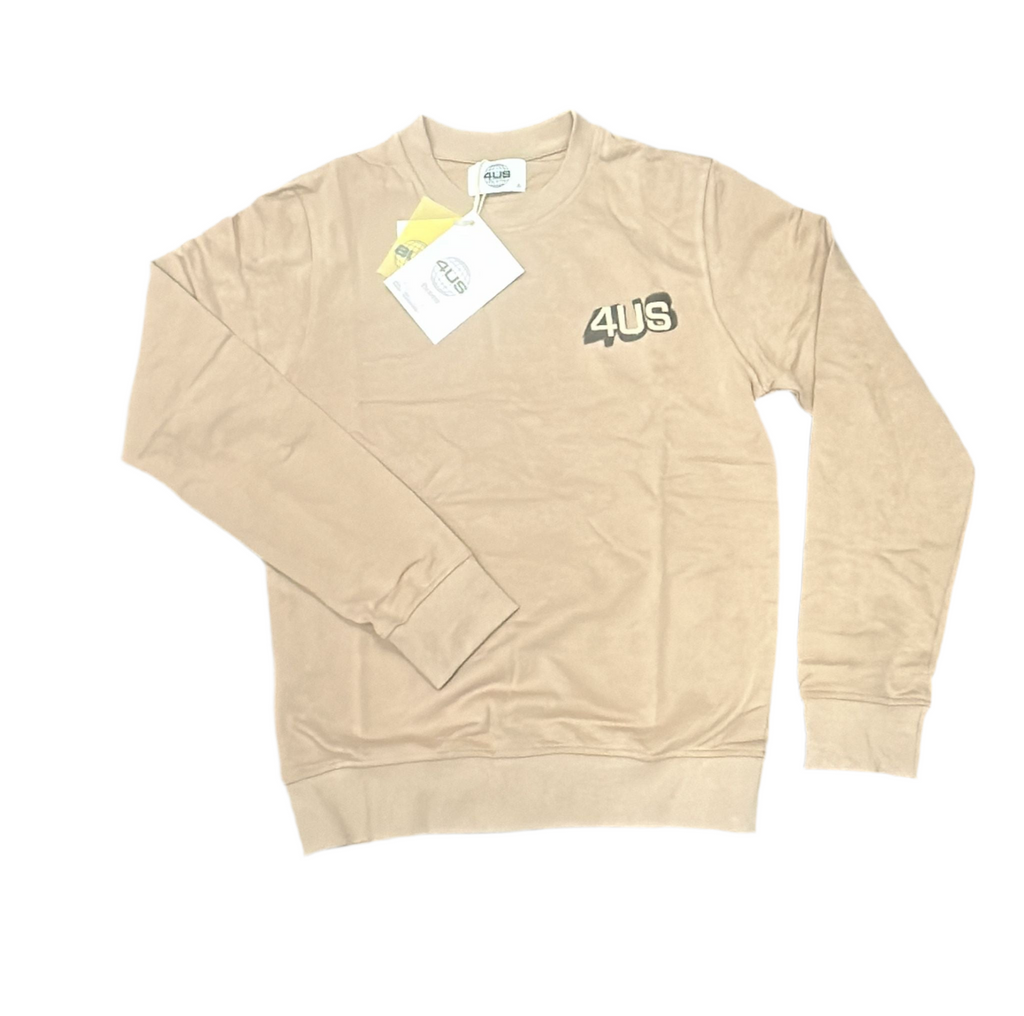 FELPA PACIOTTI UNISEX COTONE GIROCOLLO CON SIGLA 4US RIALZATA LATO CUORE