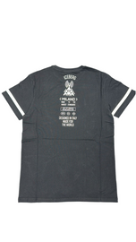 T-SHIRT ICEBERG CON RIGA BIANCO MANICA E RETRO DECORATO