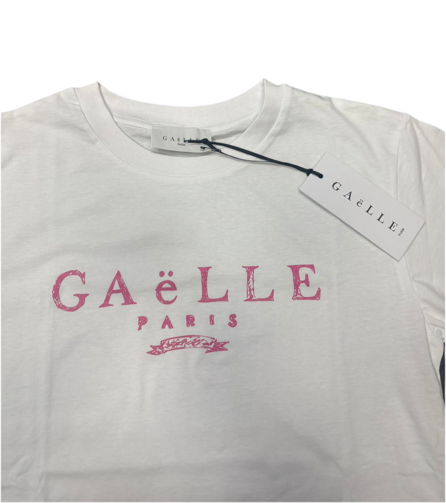 T-SHIRT GAELLE SCRITTA CENTRALE GRANDE ROSA