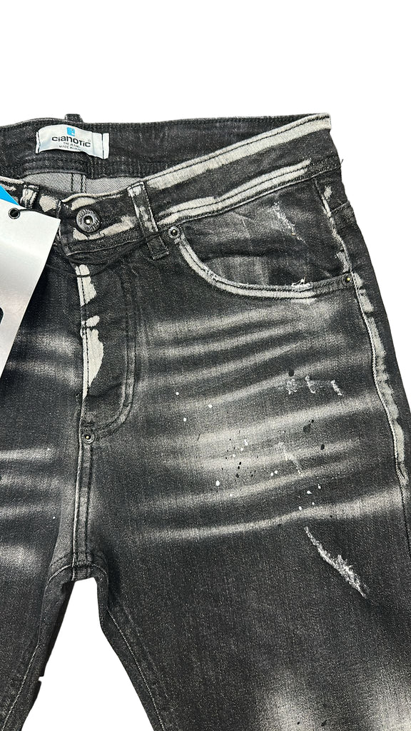 JEANS CIANOTIC UOMO BAGGY CON SCHIZZI E CERNIERA