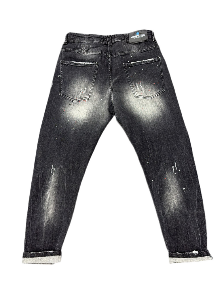 JEANS CIANOTIC UOMO NEW FIT CON SCHIZZI E STRAPPI