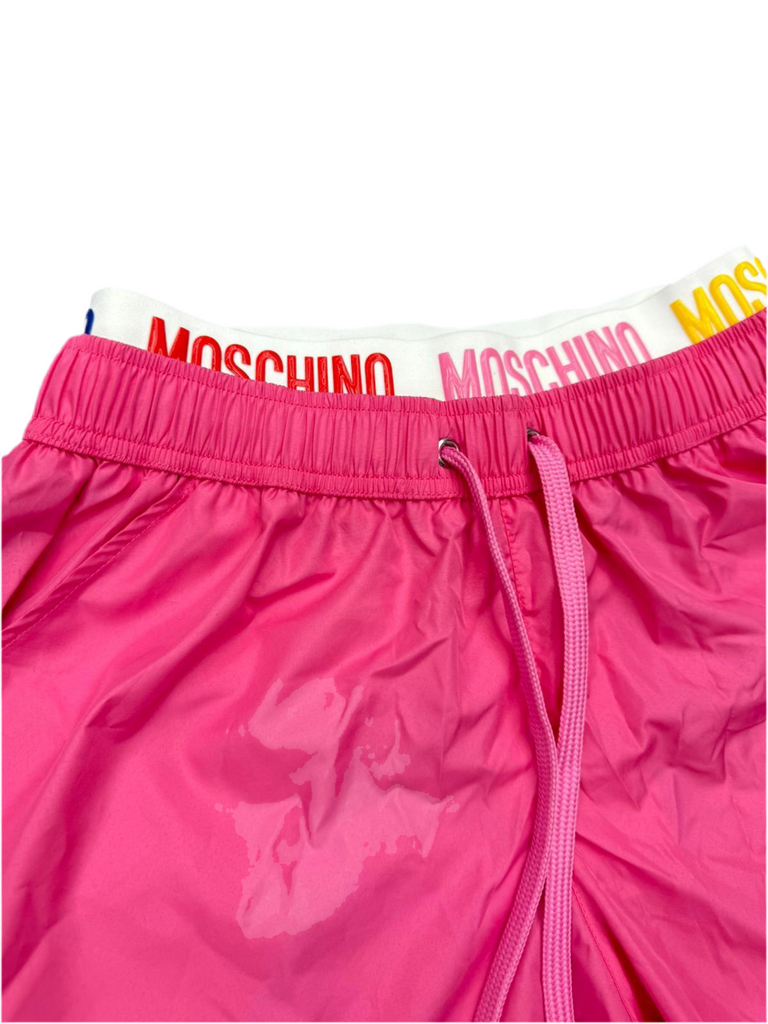 COSTUME MOSCHINO PANTALONCINO CON SCRITTA DI GOMMA SULL'ELASTICO