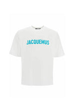Carica l'immagine nel visualizzatore di Gallery, T-SHIRT JACQUEMUS SCRITTA CENTRALE GRANDE CELESTE