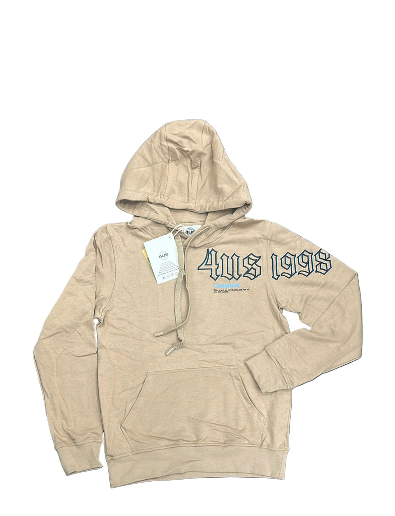FELPA PACIOTTI UNISEX COTONE  CON CAPPUCCIO E SCRIITA DAL PETTO ALLA MANICA STAMPATA