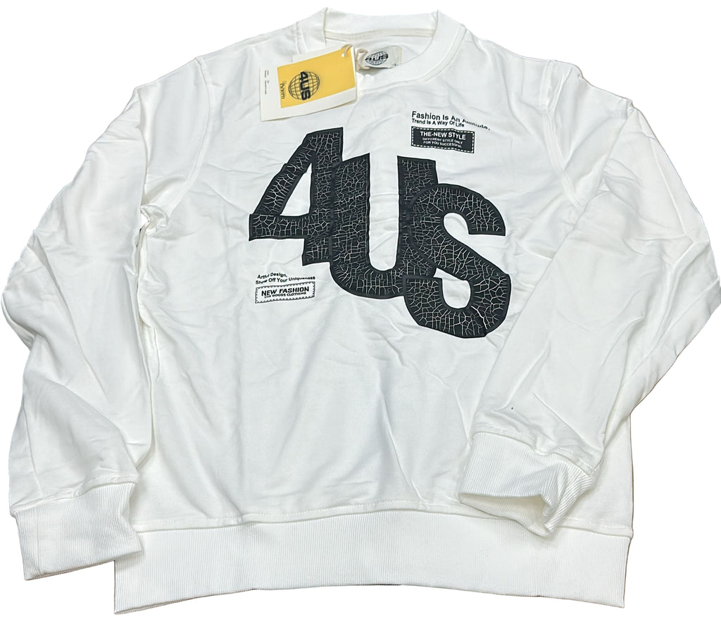 FELPA PACIOTTI UNISEX COTONE GIROCOLLO CON SIGLA 4US CENTRALE EFFETTO MURO