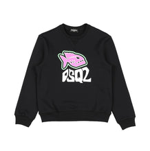 Carica l'immagine nel visualizzatore di Gallery, FELPA DSQUARED BAMBINO GARZATA  GIROCOLLO SQUALO CENTRALE COLORATO