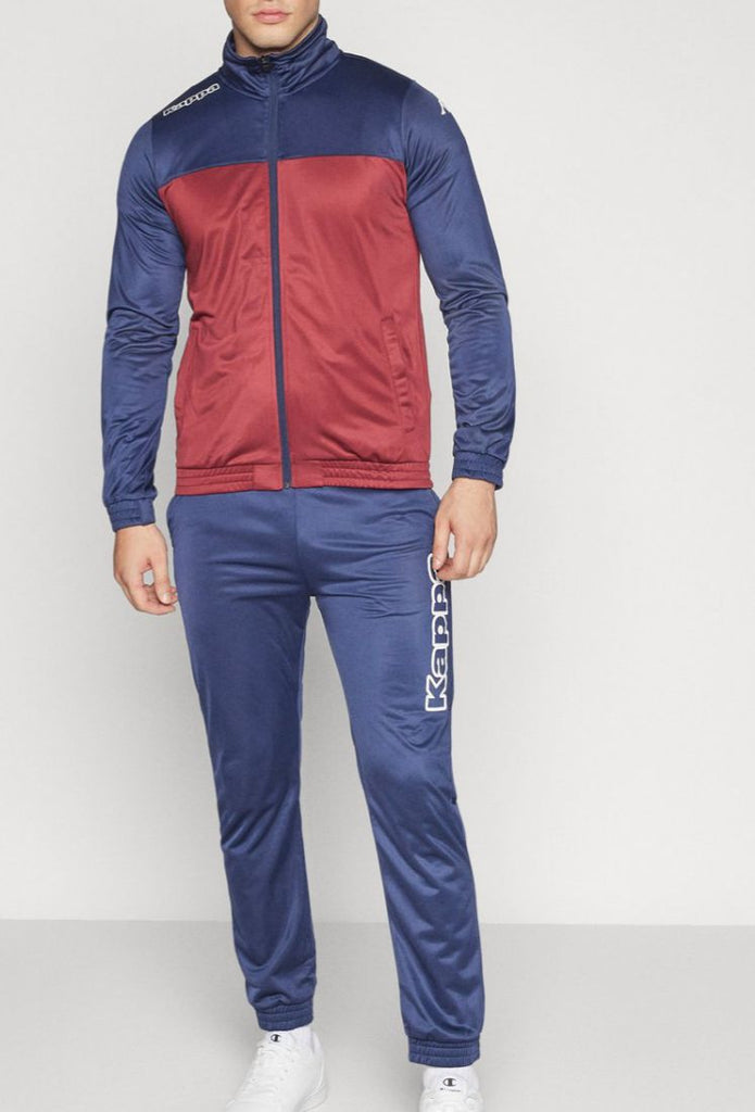 TUTA COMPLETA KAPPA UOMO ACETATA BICOLOR BLU /BORDEUX