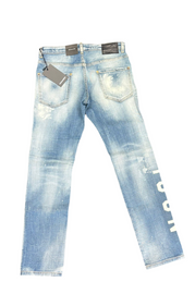 PANTALONE JEANS DSQUARED LOGO GAMBA VERTICALE
