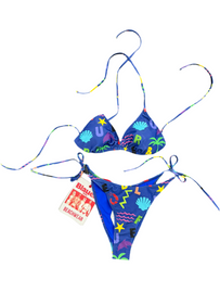 COSTUME BLAUER DUE PEZZI MULTILOGO E PALME