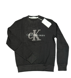 FELPA CALVIN KLEIN GIROCOLLO CON LOGO CENTRALE PELUCHE