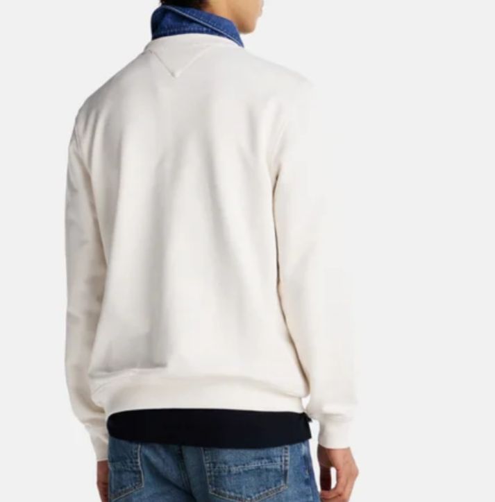 FELPA TOMMY HILFIGER UOMO COTONE CON BANDIERE E SCRITTA CENTRALE STAMPATE