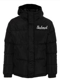 GIUBBINO BUTNOT UOMO PIUMINO CON SCRITTA LUNGO SCHIENA E CAPPUCCIO