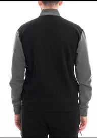 TUTA COMPLETA EMPORIO ARMANI UOMO FELPATA  CON ZIP E CAPPUCCIO NERO GRIGIO