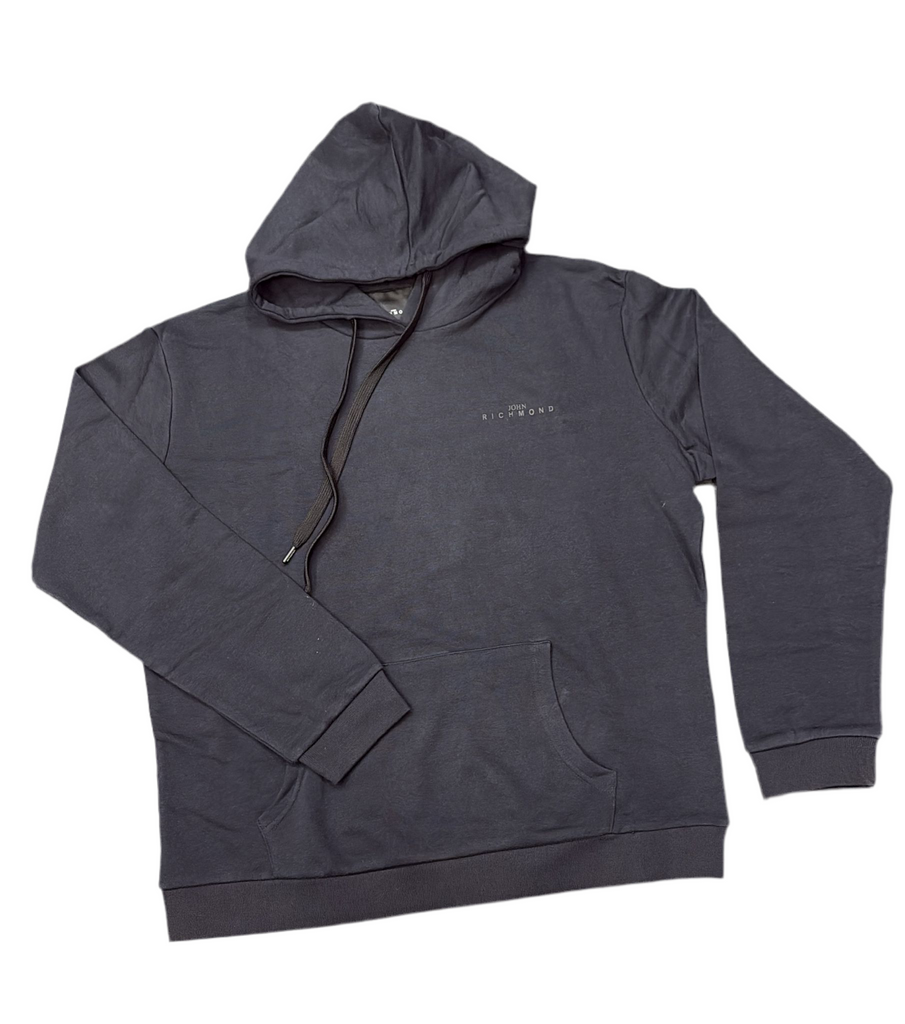 FELPA RICHMOND UOMO GARZATO CON CAPPUCCIO LOGO GOMMA LATO CUORE
