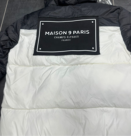 GIUBBINO MAISON 9 PARIS UOMO PIUMINO BIANCO-NERO CON TARGHETTA LATO CUORE E RETRO