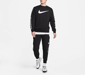 TUTA COMPLETA NIKE UOMO FELPATO CON BANDE VERDE