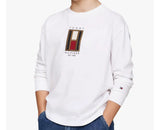 FELPA TOMMY HILFIGER UOMO GARZATA LOGO CENTRALE RICAMATO