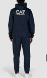 TUTA COMPLETA EA7 UOMO FELPATA LOGO PICCOLO LATO CUORE E CAPPUCCIO