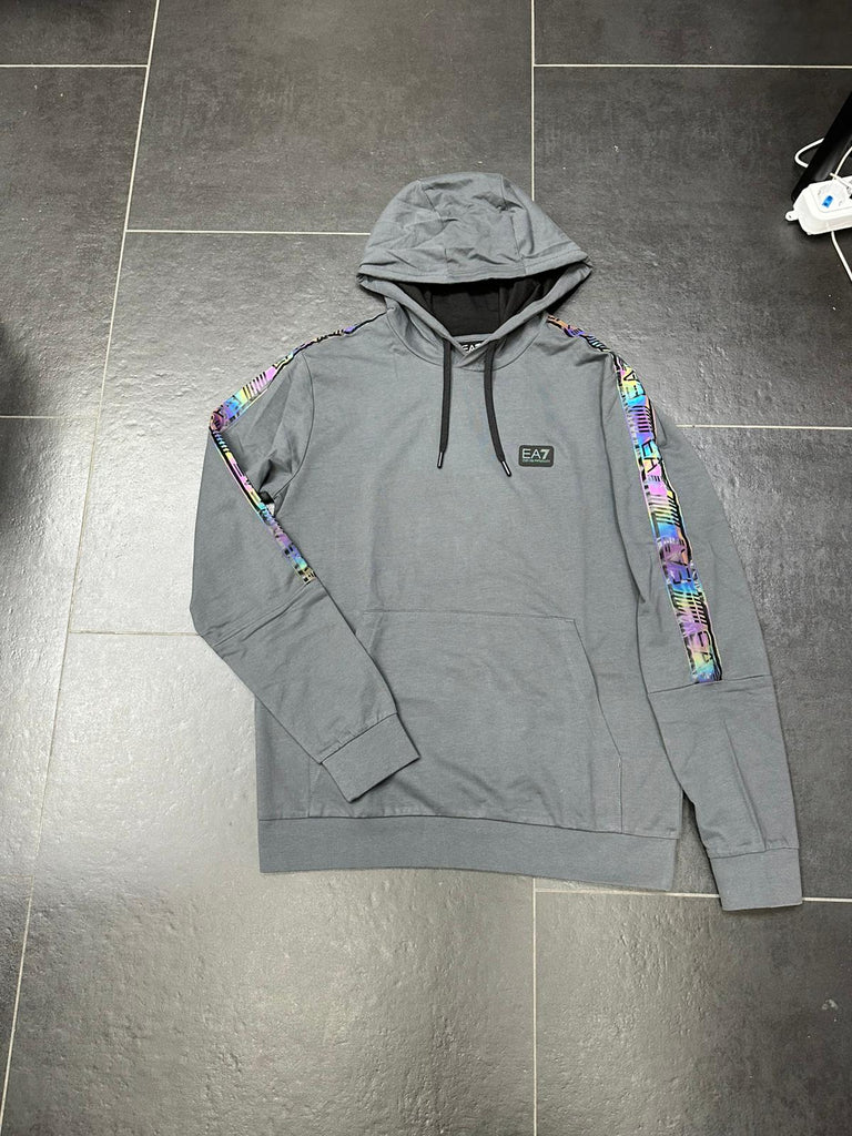FELPA UOMO GARZATA CON CAPPUCCIO BANDA RIFLETTENTE EMPORIO ARMANI