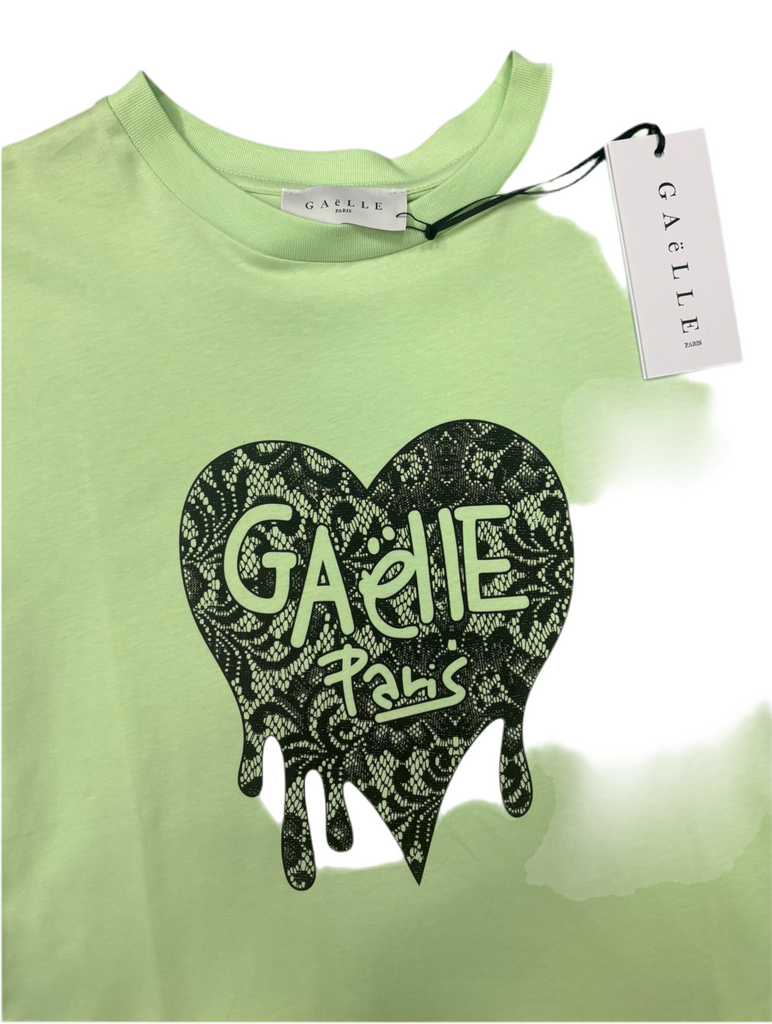 T-SHIRT GAELLE LOGO CUORE MERLETTO E SCRITTA INTERNA