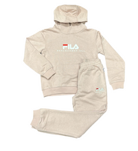 Carica l'immagine nel visualizzatore di Gallery, TUTA COMPLETA FILA CON CAPPUCCIO E SCRITTA CENTRALE CUCITO