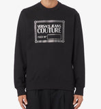 FELPA VERSACE UOMO GARZATA  LOGO CENTRALE QUADRO ORO