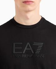 Carica l'immagine nel visualizzatore di Gallery, T-SHIRT ARMANI LOGO CENTRALE IN GOMMA NERO