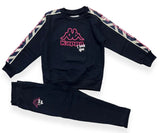TUTA COMPLETA KAPPA BIMBA FELPATA LOGO CENTRALE CON SCRITTA
