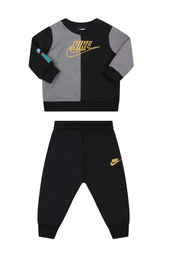 TUTA COMPLETA NIKE META NERA META GRIGIA SCRITTA CENTRALE ORO