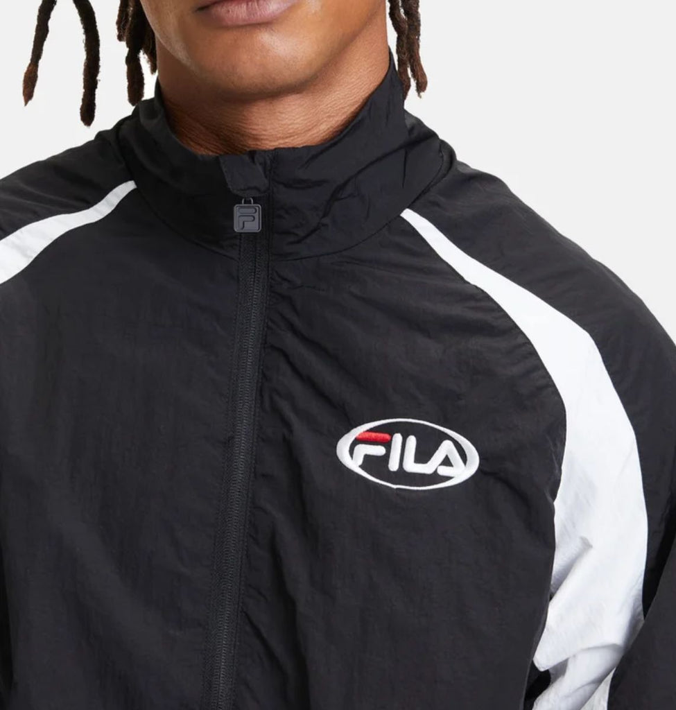 FELPA FILA UOMO ANTIVENTO  CON ZIP E LOGO A CERCHIO CUCITO LATO CUORE