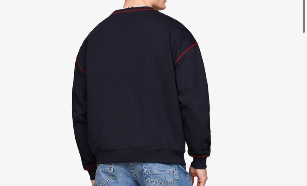 FELPA TOMMY HILFIGER UOMO GARZATA STEMMA CENTRALE RICAMATO