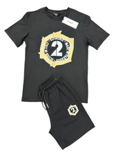 Carica l'immagine nel visualizzatore di Gallery, COMPLETO G2FIRENZE SCRITTA  A CERCHIO LATO CUORE E GAMBA ORO