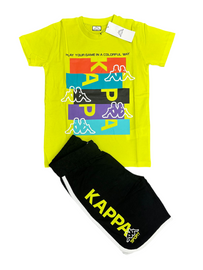 COMPLETINO KAPPA CON LOGO CENTRALE COLORATO STAMPATO