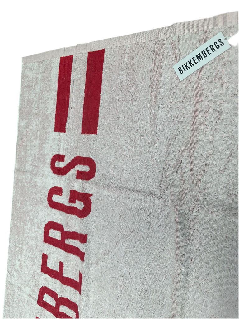 TELO MARE BIKKEMBERGS CON SCRITTA ROSSA