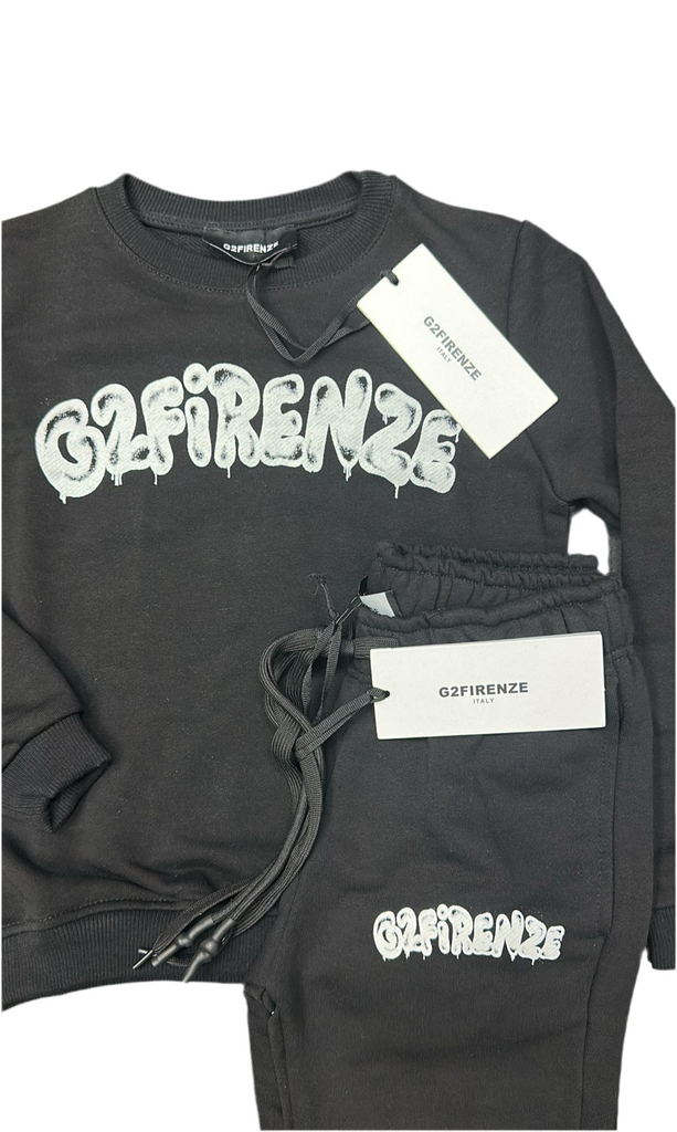 TUTA COMPLETA G2FIRENZE BIMBO SCRITTA CENTRALE GOMMA PITTURA