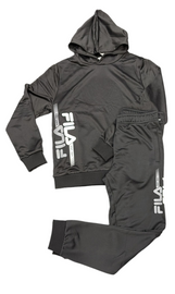 TUTA COMPLETA UOMO ACETATA  CON LOGO LATERALE STAMPATO