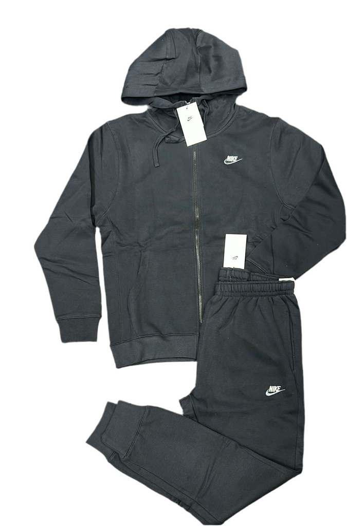 TUTA COMPLETA NIKE UNISEX  FELPATA CON CAPPUCCIO, ZIP E BAFFO  GRIGIO LATO CUORE