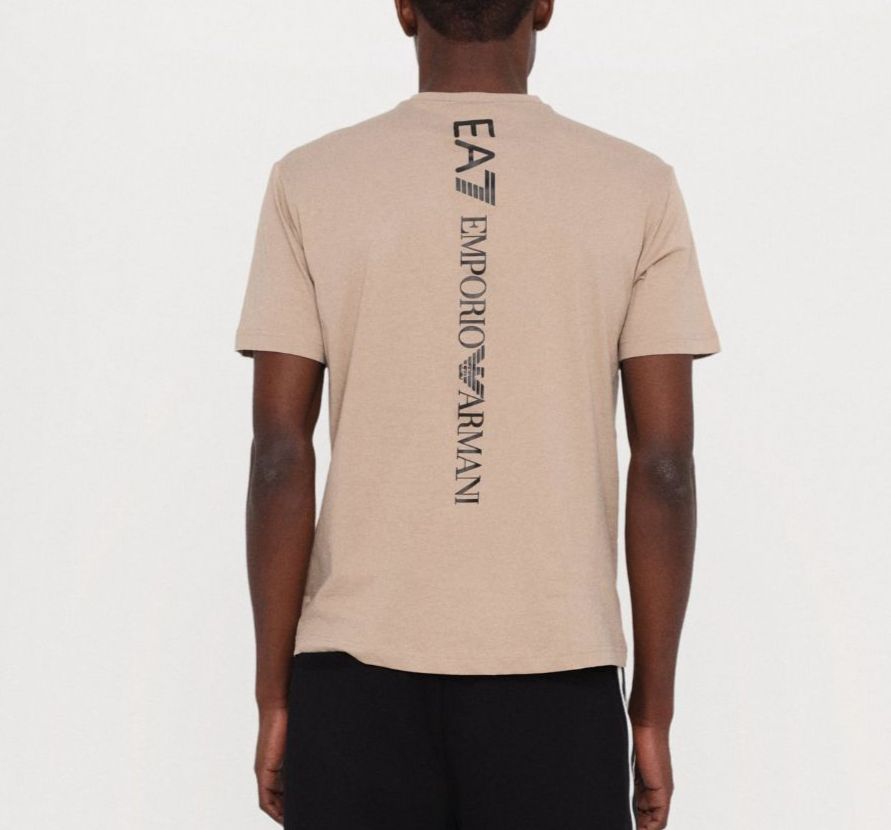 T-SHIRT ARMANI LOGO LATO CUORE E SCRITTA LUNGO SCHIENA NERO