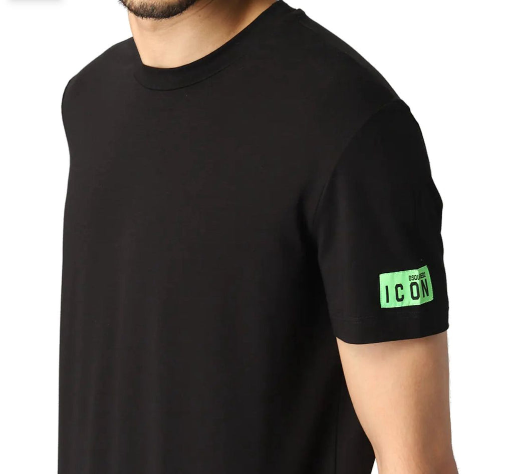 T-SHIRT DSQUARED ICON LOGO VERDE MANICA