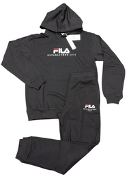 TUTA COMPLETA FILA UNISEX COTONE CON SCRITTA CENTRALE E CAPPUCCIO