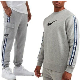 TUTA COMPLETA NIKE UOMO FELPATO CON BANDE BLU