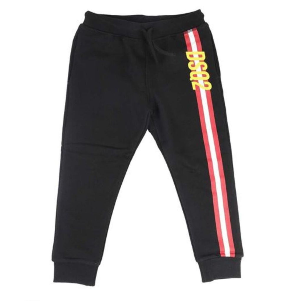 PANTATUTA DSQUARED BIMBO GARZATO  LOGO LATERALE CON BANDE