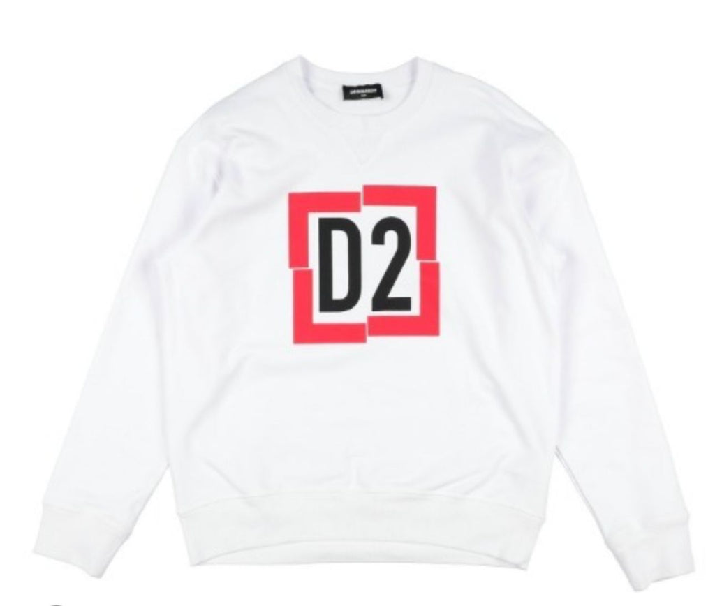 FELPA DSQUARED BAMBINO GARZATA  LOGO GRANDE CENTRALE D2