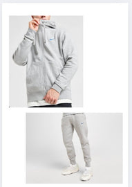 TUTA COMPLETA NIKE UNISEX  FELPATA CON CAPPUCCIO, ZIP E BAFFO BLU LATO CUORE
