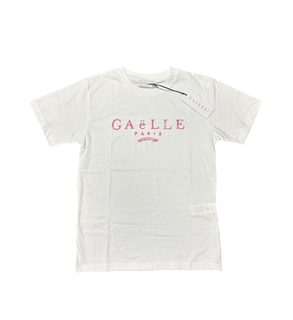 T-SHIRT GAELLE SCRITTA CENTRALE GRANDE ROSA