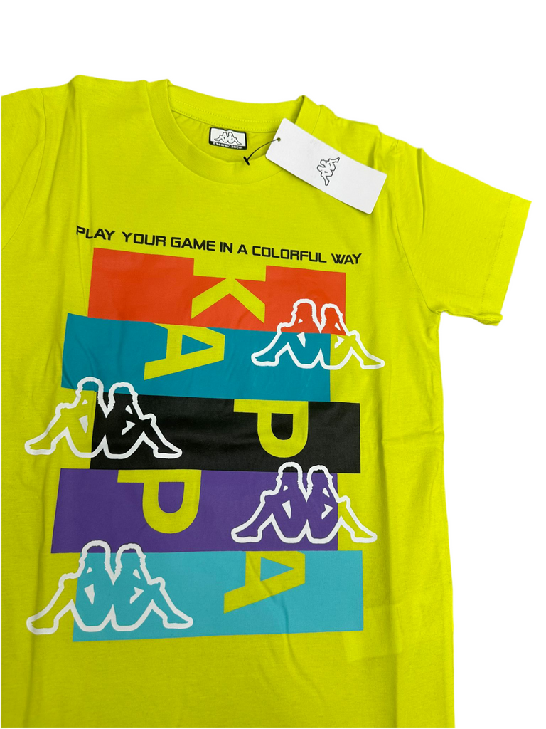 COMPLETINO KAPPA CON LOGO CENTRALE COLORATO STAMPATO