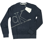 FELPA CALVIN KLEIN CON LOGO BIANCO TRASVERSALE GRANDE