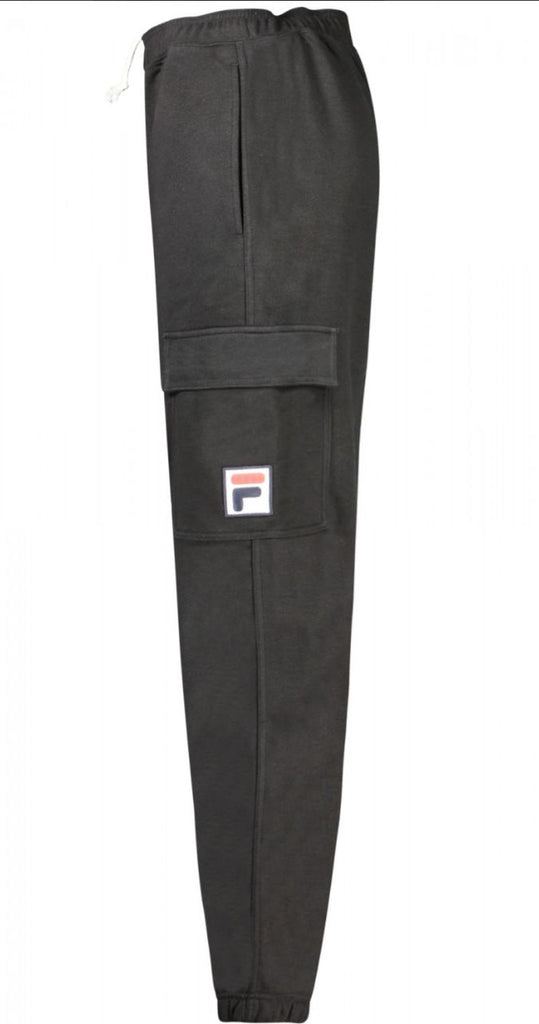 PANTALONE TUTA FILA TASCONI LATERALI LOGO TARGHETTA GAMBA SINISTRA CUCITO