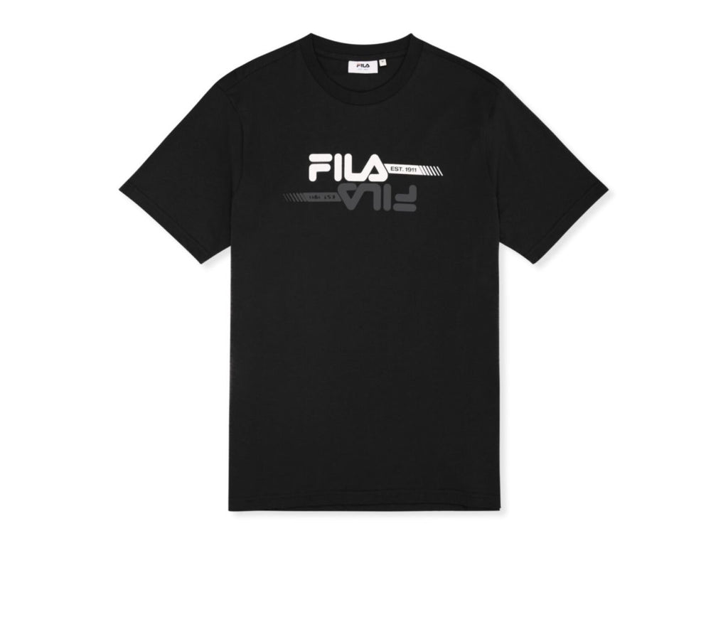 T-SHIRT FILA UOMO COTONE CON LOGO CENTRALE A SPECCHIO