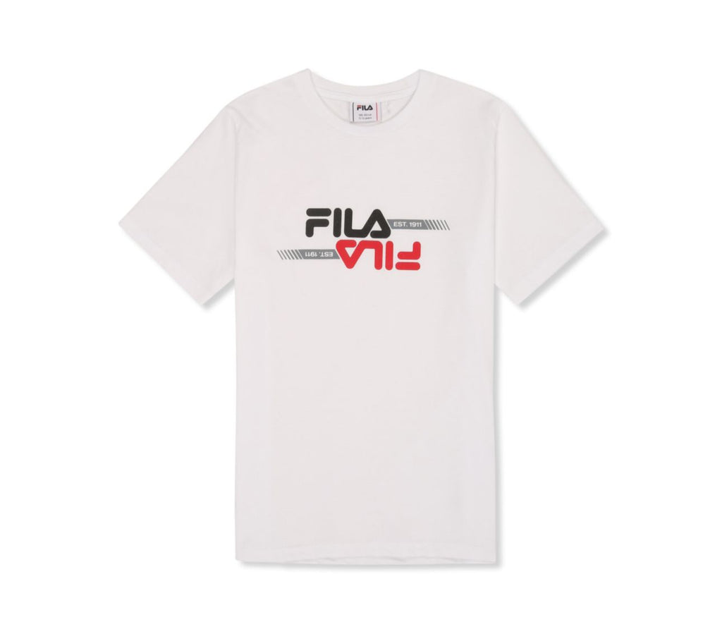 T-SHIRT FILA LOGO IN GOMMA CENTRALE A SPECCHIO